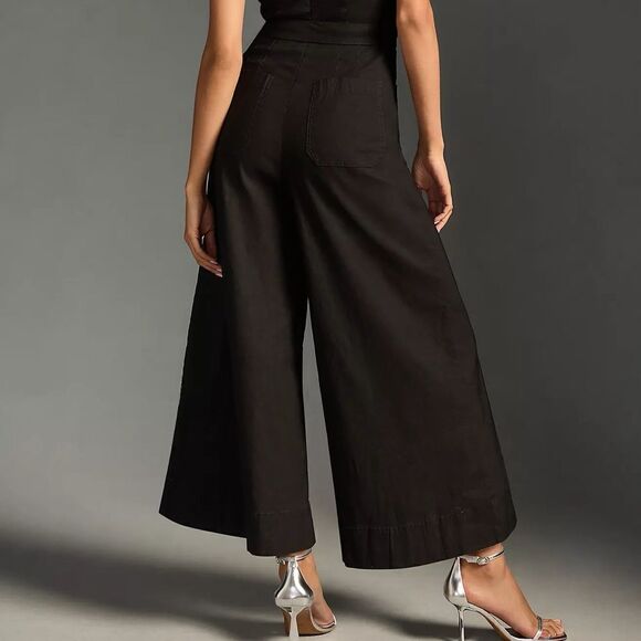 NWT Anthropologie Maeve Collette Wrap Black Jumpsuit  Sz 2 Petite Host Pick 🥰 - Picture 4 of 16